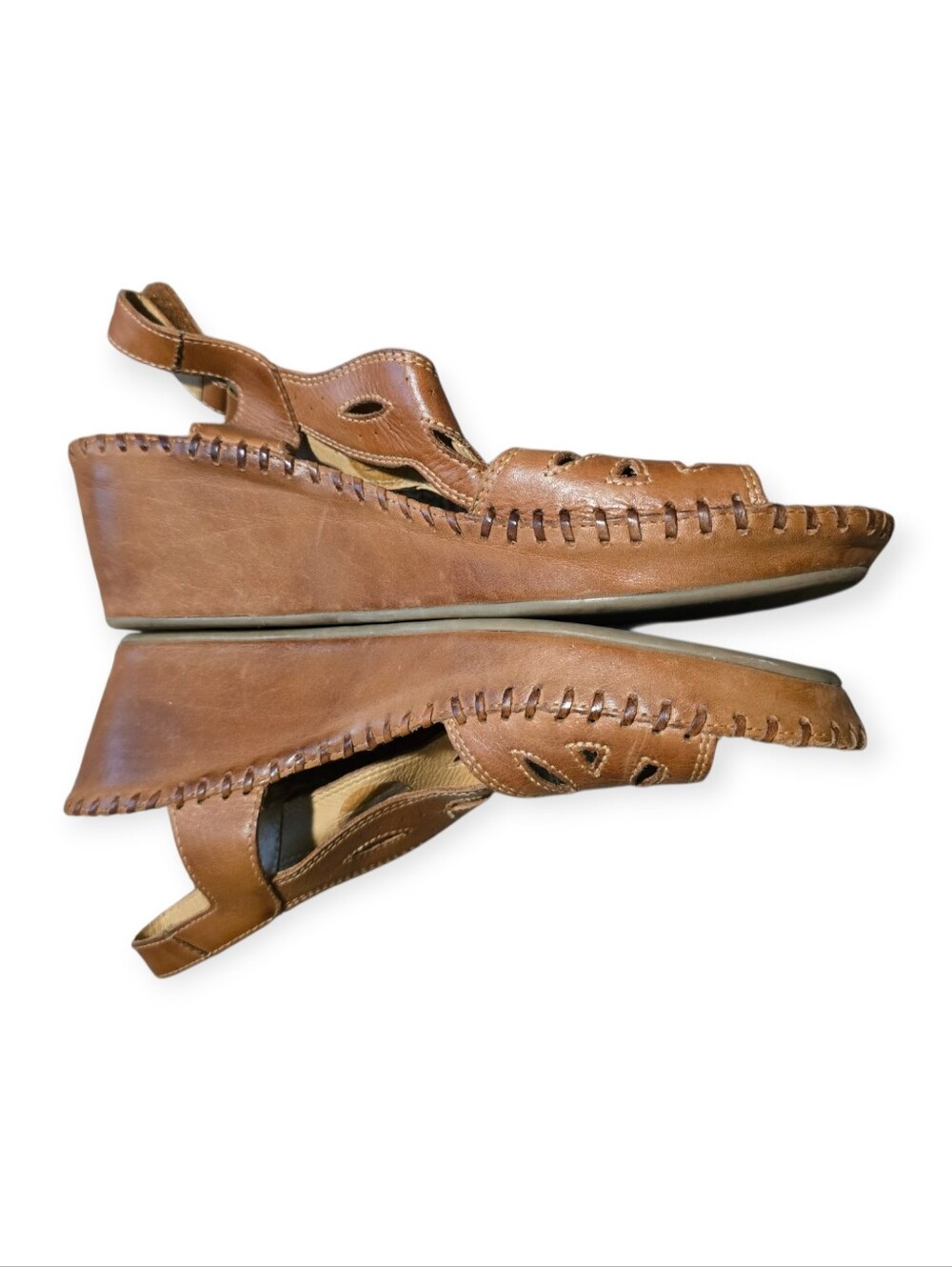 Pikolinos Margarita 943-1607 Brandy leather wedge sandals - Picture 7 of 7